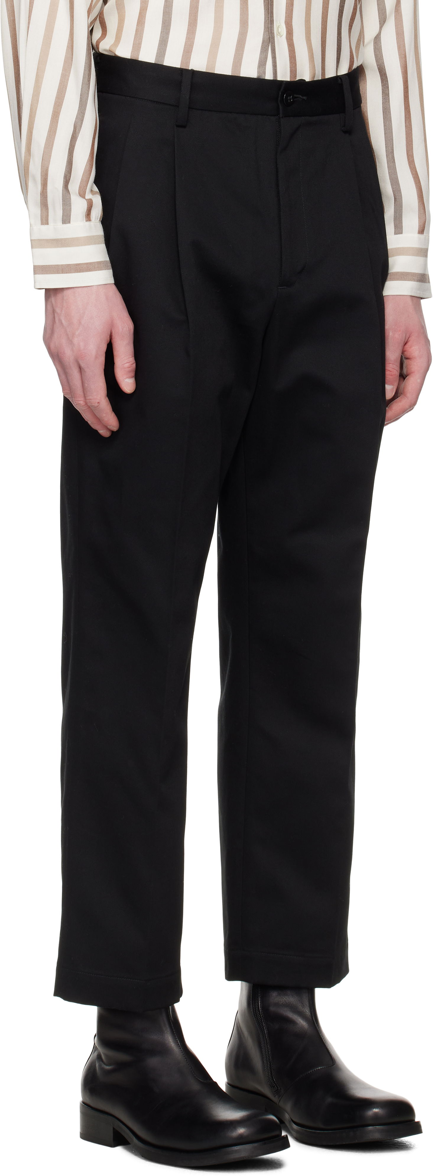Hlače WACKO MARIA WACKO MARIA Double Pleated Chino Trousers Črna | 25SS-WMP-PT13, 1