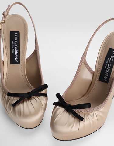 Modni dodatki Dolce & Gabbana Dolce & Gabbana Satin Slingbacks with Bow Detail Bež | CG0927AD1608L068, 3