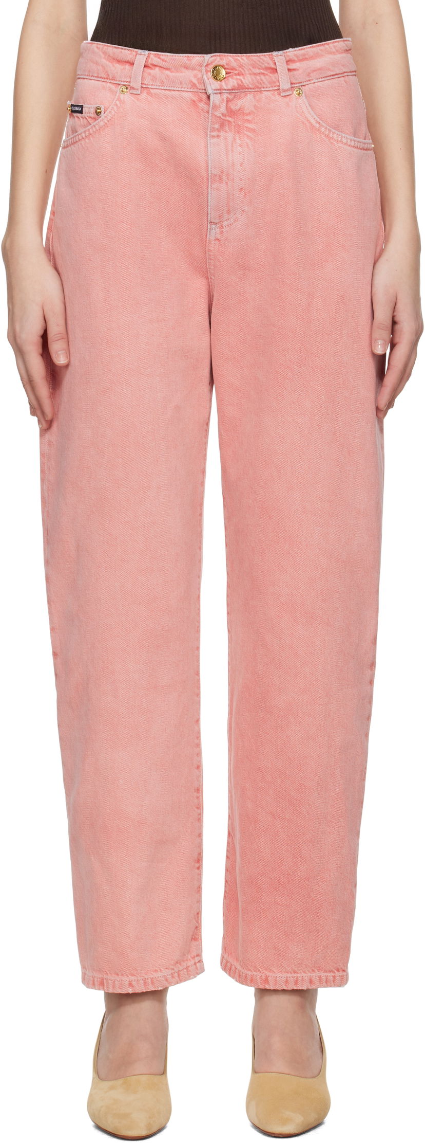 Kavbojke Dolce & Gabbana Dolce&Gabbana Five-Pocket Regular Waist Jeans Roza | FTC7CD G8MT5