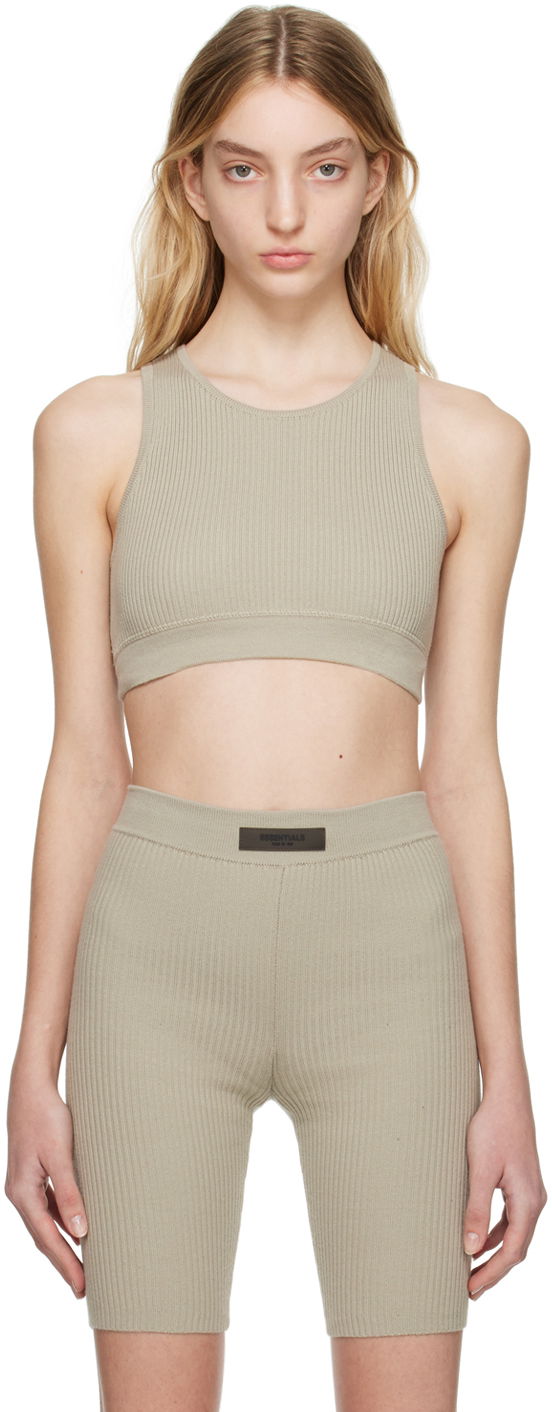 Majica brez rokavov Fear of God Fear of God ESSENTIALS Rib Tank Top Zelena | 125BT225153FW