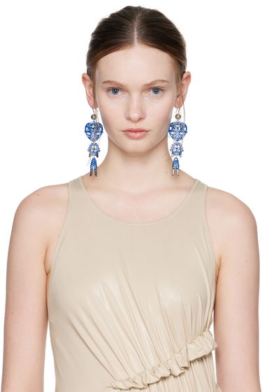Uhani Tory Burch Tory Burch Alien Drop Earrings Modra | 173637-400, 2