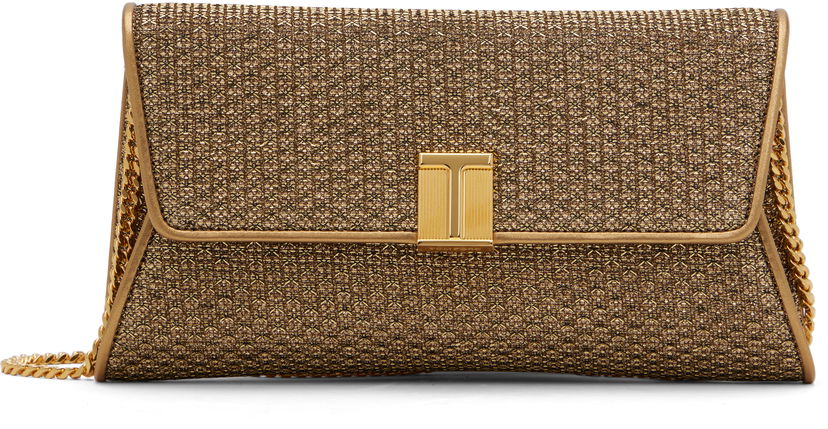 Torbica Tom Ford Tom Ford Nobile Textured Fabric Clutch Kovinski | L1736-TSY048X