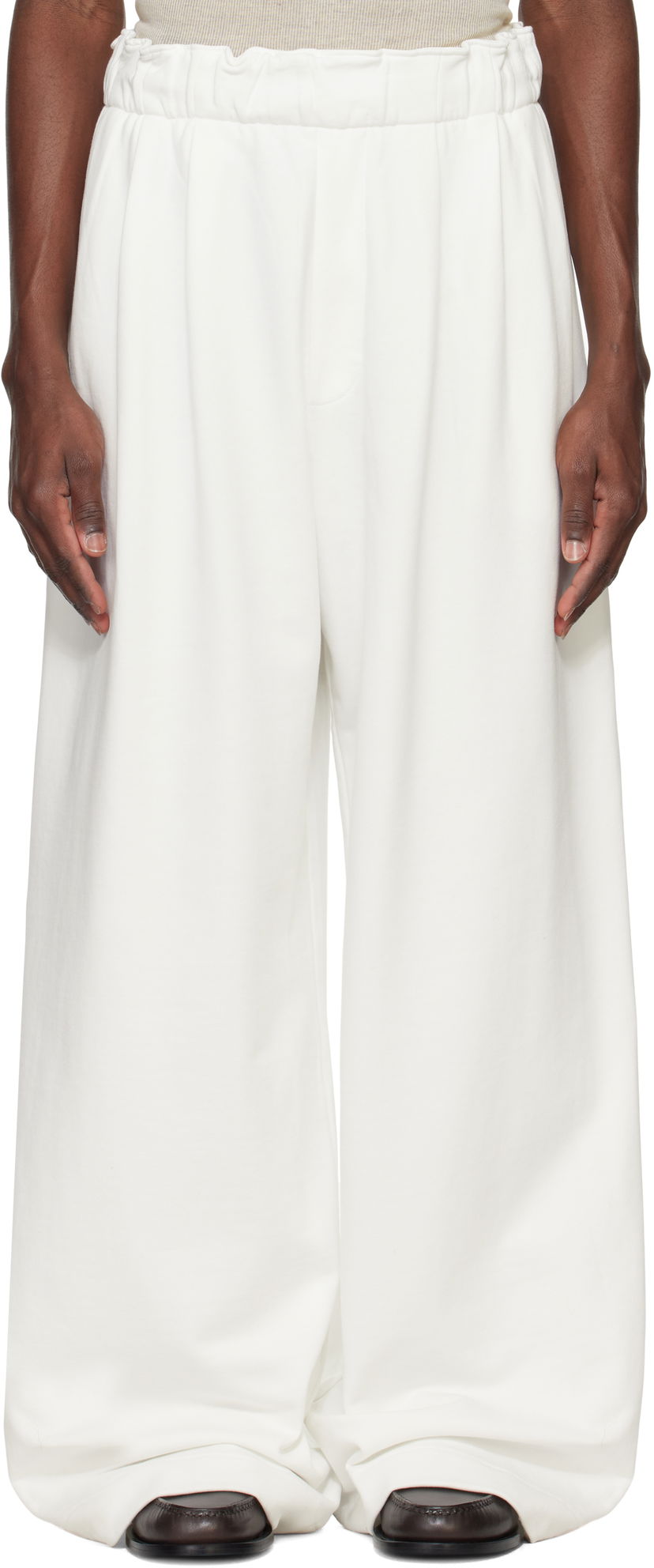 Trenirka Dries Van Noten Dries Van Noten Pleated Sweatpants Bela | 251-021159-1610
