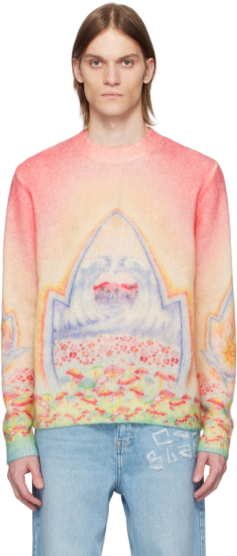 Pleteni pulover Casablanca Casablanca Psychedelic Nirvana Knit Sweater Roza | MS25-KW-922-01