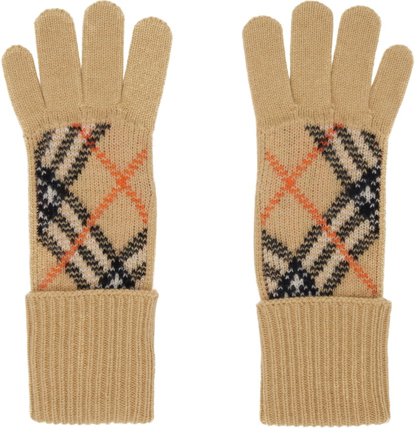 Rokavice Burberry Cashmere Blend Gloves Bež | 8098890