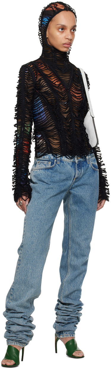 Pulover Jean Paul Gaultier Shayne Oliver Edition 'The Slashed City' Hoodie Top Črna | 24/27-U-SW037-T551-60405030, 4