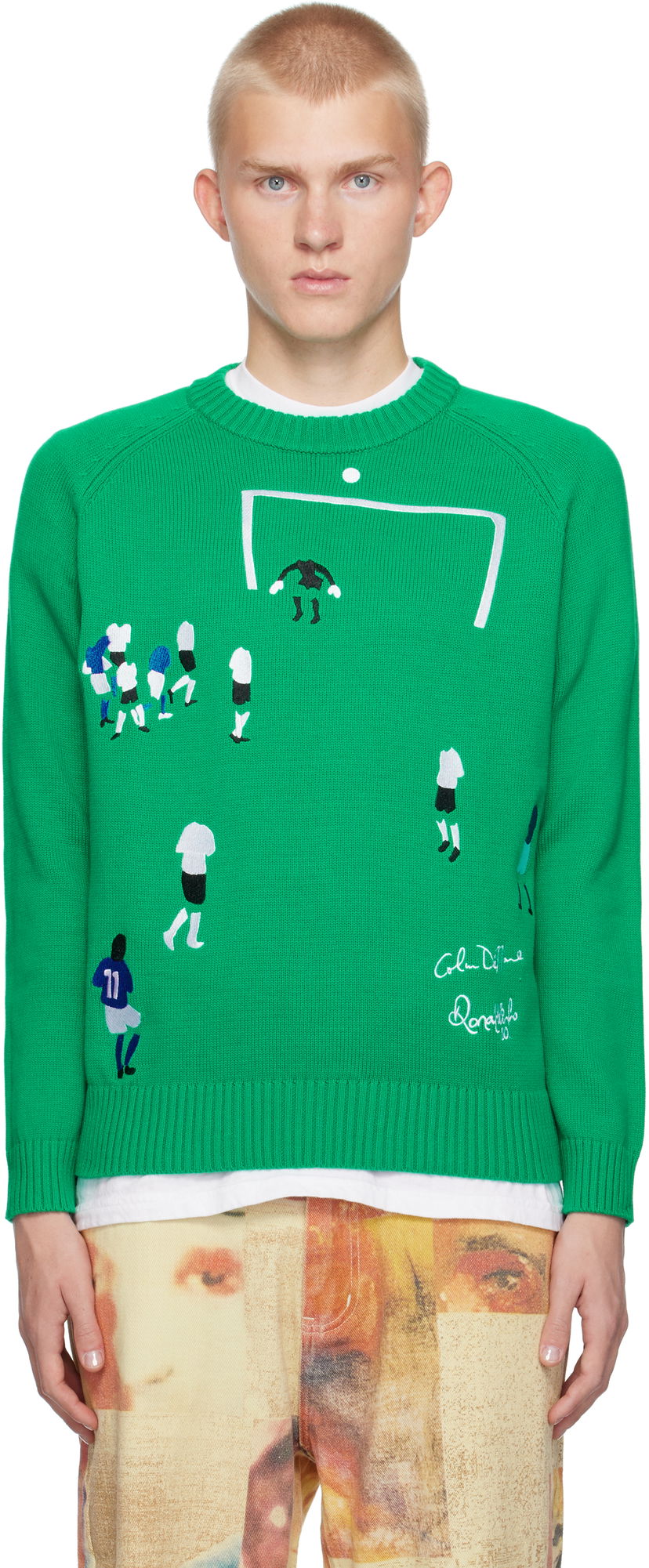 Pleteni pulover KidSuper Ronaldinho Edition Goal! Sweater Zelena | AW24-SW-01