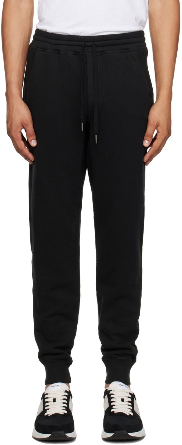 Trenirka Tom Ford Black Garment-Dyed Sweatpants Črna | JAL001-JMC006S23