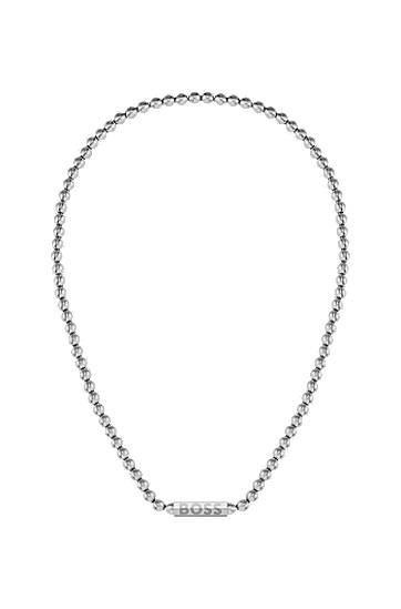 Ogrlica BOSS BOSS Beaded Necklace with Octagonal Closure Kovinski | 1580656