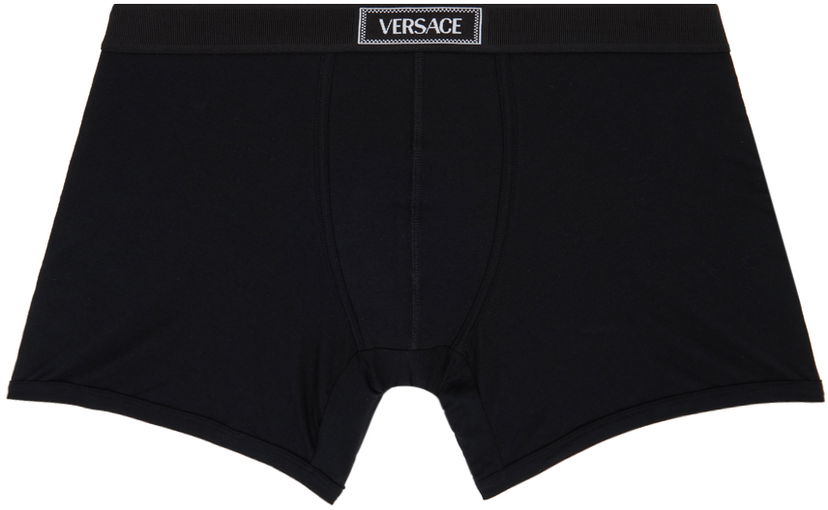 Boksarice Versace Underwear Black '90s Logo Long Boxers Črna | 1014038_1A09984