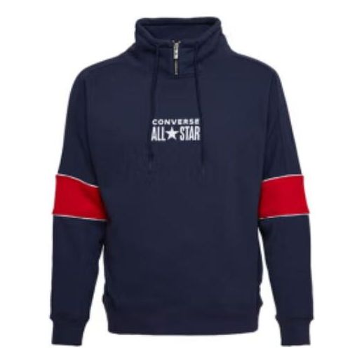 Pulover Converse All Star Funnel Neck Quarter Zip Sweatshirt Modra | 10018299-A01