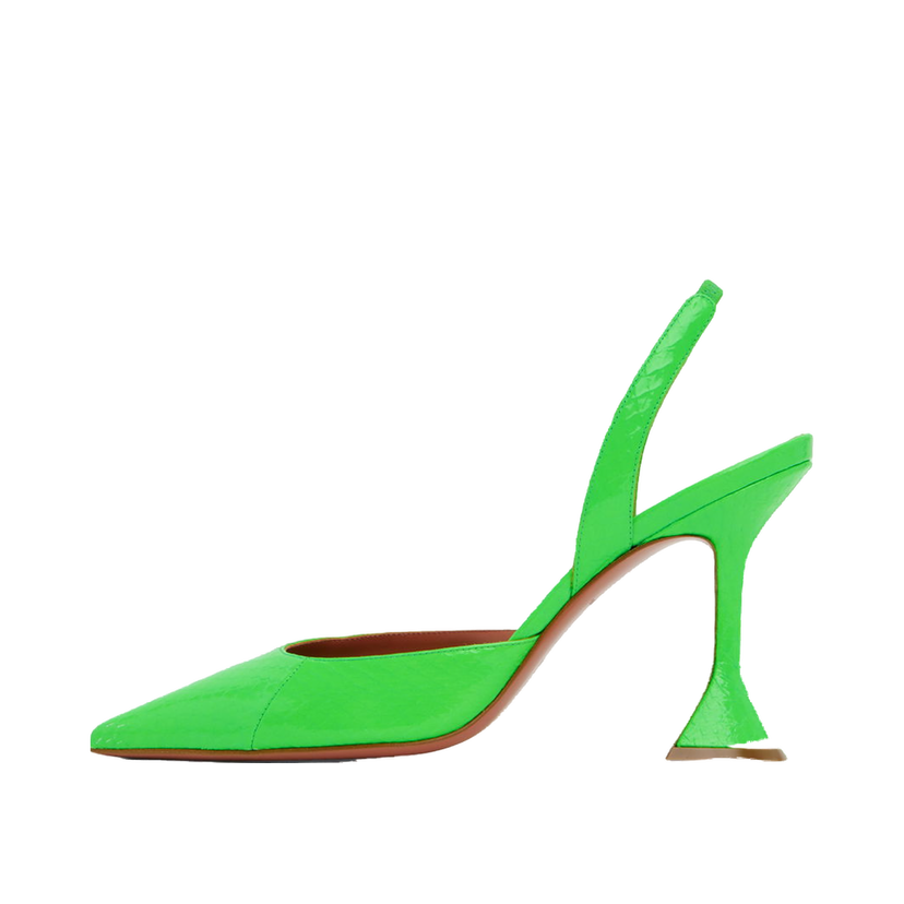 Superge in čevlji Amina Muaddi Sling Back Patent Leather Heels Zelena | HOLLI SLING CL SNAKE