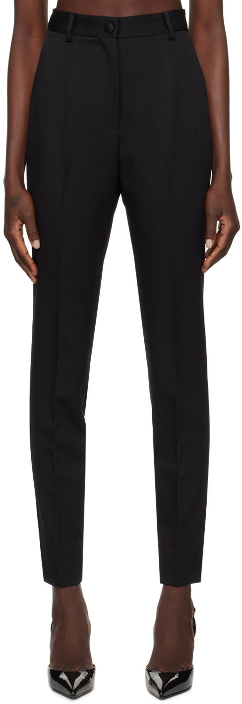 Hlače Dolce & Gabbana Creased Dress Trousers Črna | FTC30T FU28J
