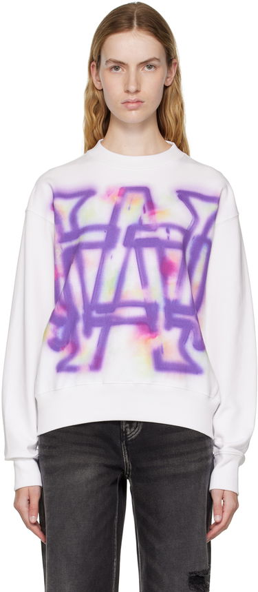 Pleteni pulover We11done We11done Rainbow Symbol Sweatshirt Bela | WD-TS3-22-829-U-WH, 0