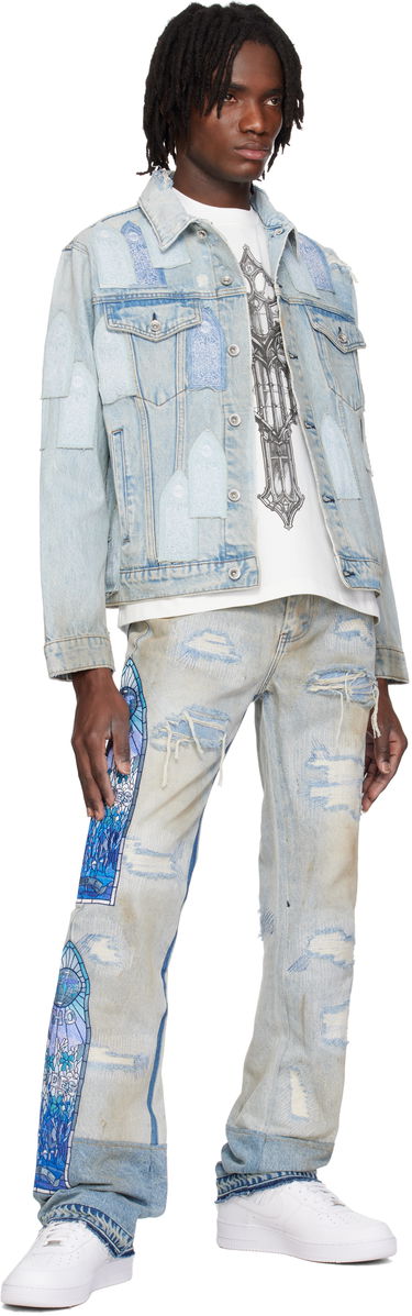 Jakna Who Decides War Who Decides War Patched Arch Denim Jacket Modra | 1131380008SS25, 3