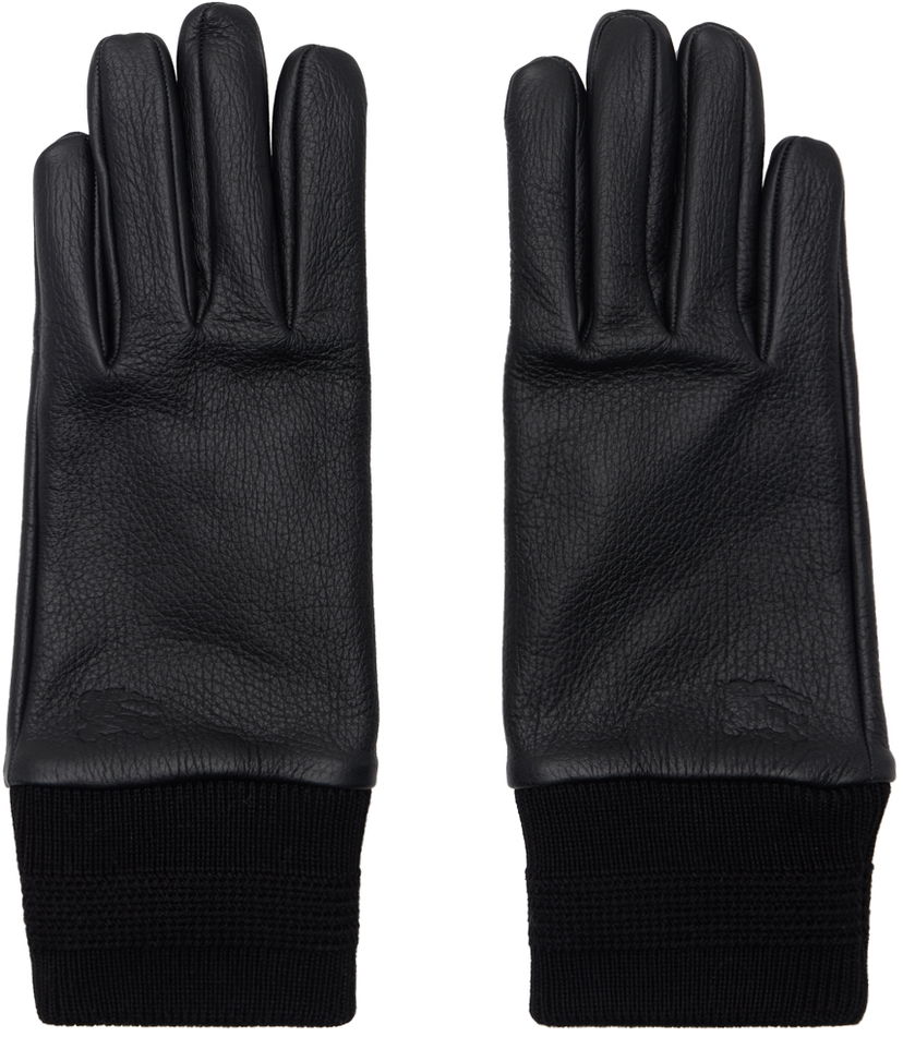 Rokavice Burberry Leather Gloves Črna | 8095571