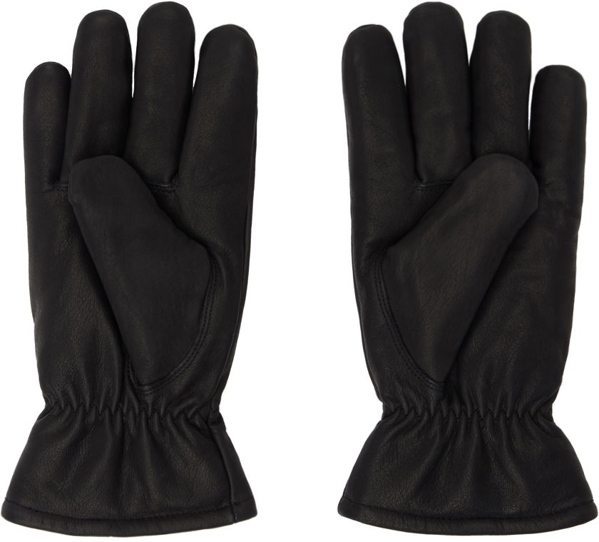 Rokavice Carhartt WIP Leather Gloves With Elastic Wrist Črna | I030900, 1