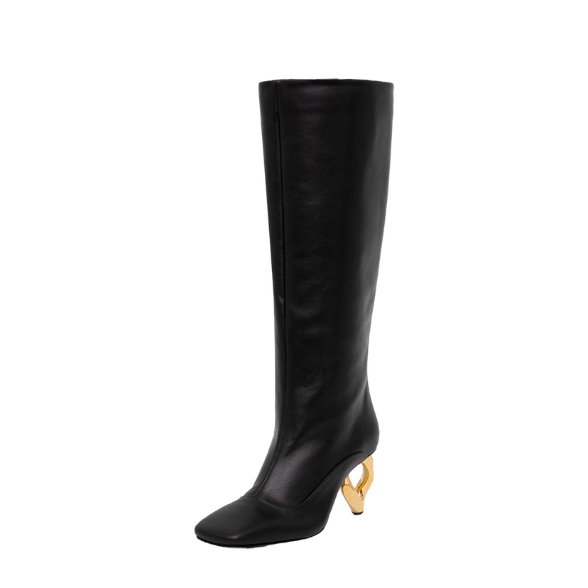 Superge in čevlji JW Anderson Chain Heel Knee High Boots Črna | ANW43020A.999