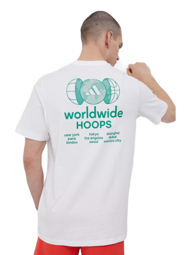Majica adidas Performance T-Shirt Worldwide Hoops City Basketball Graphic Tee Bela | IC1872