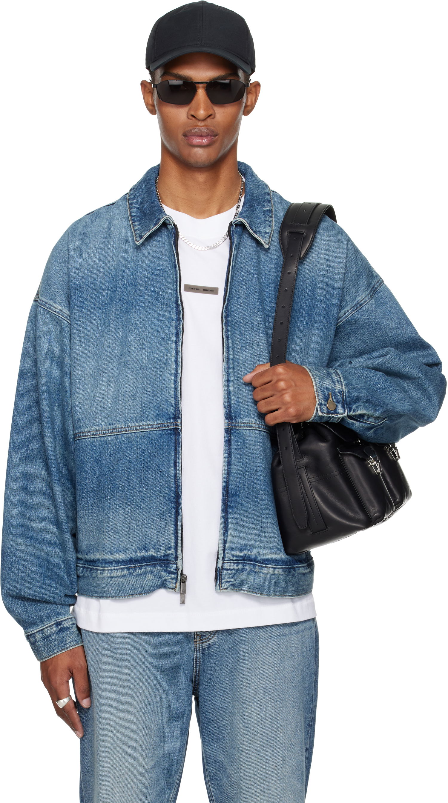 Jakna Fear of God Fear of God ESSENTIALS Denim Trucker Jacket Modra | 202SP254270F, 0