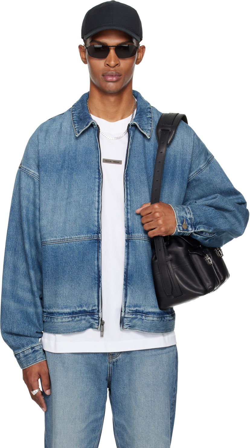 Jakna Fear of God Fear of God ESSENTIALS Denim Trucker Jacket Modra | 202SP254270F