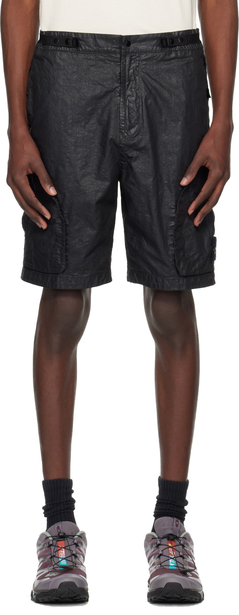 Kratke hlače Stone Island Stone Island Organic Look Nylon Panama-TC Shorts Črna | K1S15 L100010 S0069
