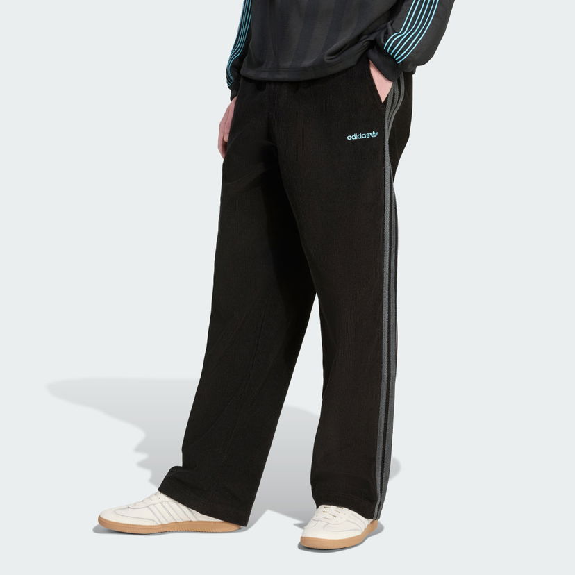 Hlače adidas Performance Corduroy Wide Leg Pants Črna | JX3107