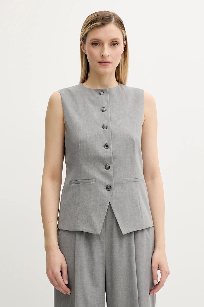 Telovnik Samsoe Samsoe SARUMA Single-breasted Sleeveless Vest Siva | F25200048