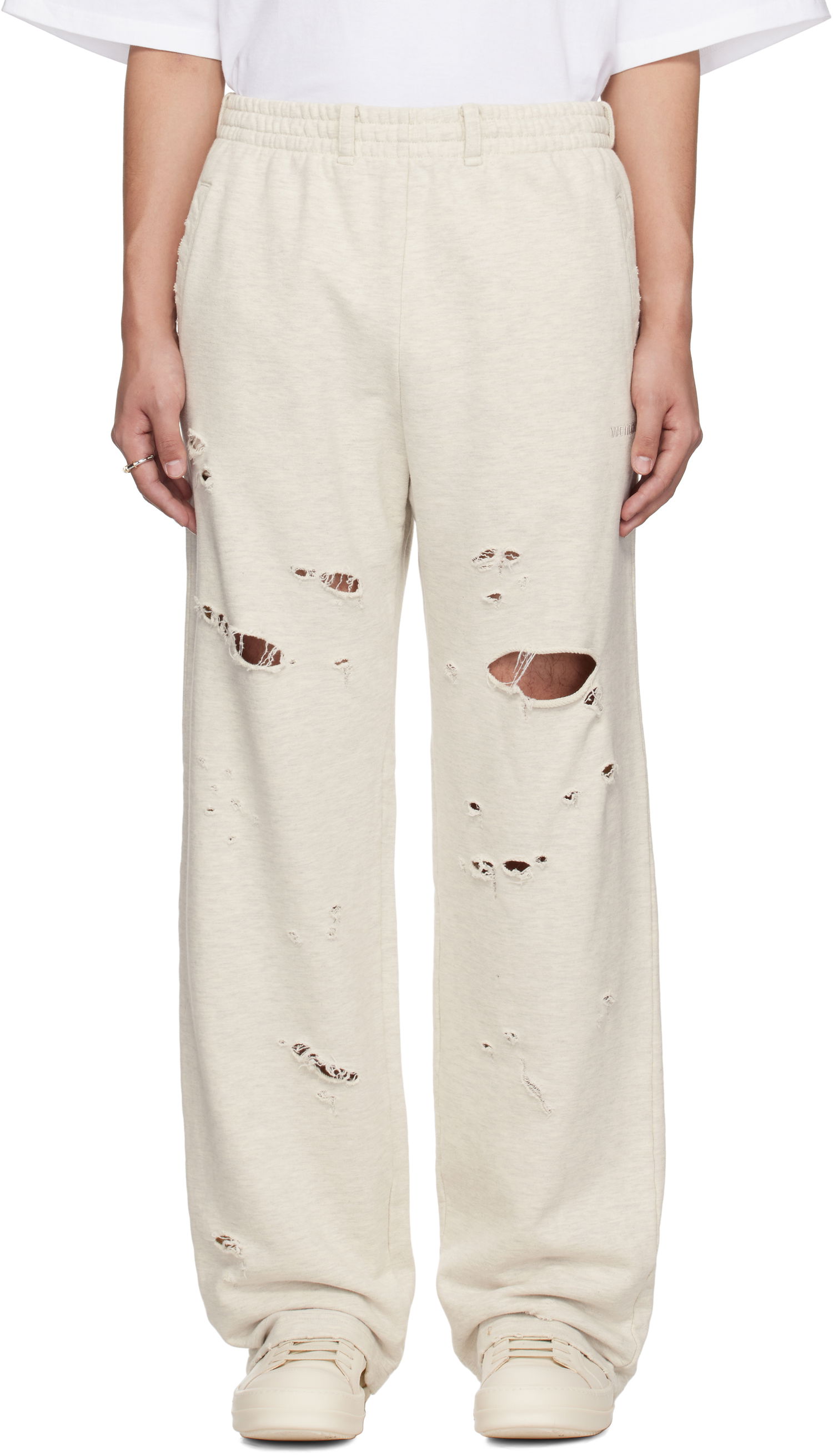 Trenirka We11done We11done Destroyed Jersey Jogger Sweatpants Bež | WD-TA0-25-726-U-MG, 0