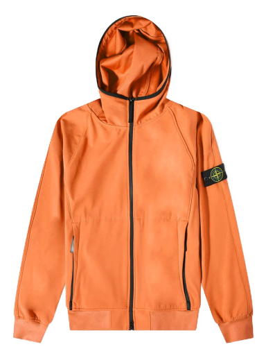 Vetrovka Stone Island Light Soft Shell-R Hooded Jacket Oranžna | 781540927-V0073