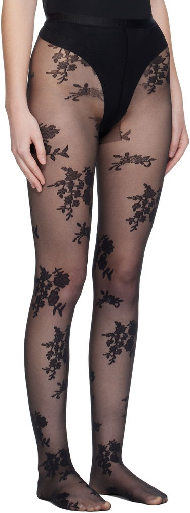 Nogavice Valentino Valentino 'Chez Valentino' Floral Tights Črna | 7B3KI04Y9LV, 1