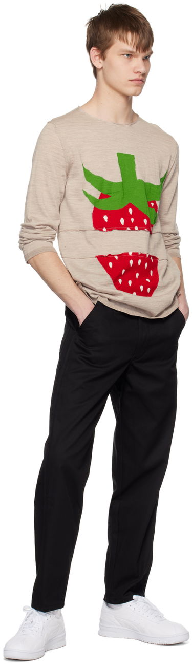 Pleteni pulover Comme des Garçons Comme des Garçons Shirt Brett Westfall Edition Strawberry Knit Sweater Bež | FK-N004-051, 3