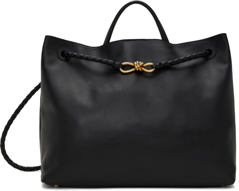 Tote bag Bottega Veneta Large Andiamo Leather Tote Črna | 806010 V4O92