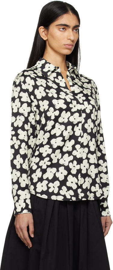 Srajce MSGM MSGM Floral Print Shirt Črna | 3841MDE24 257151, 1