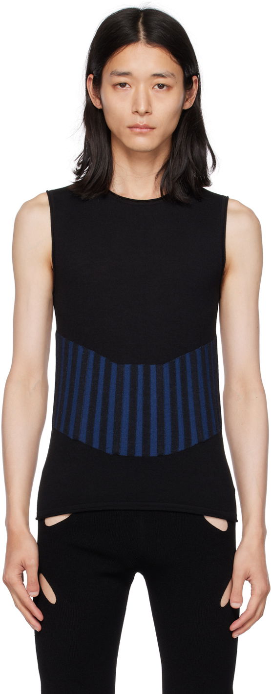 Majica brez rokavov Dion Lee Ribbed Knit Tank Top Črna | C7103F22