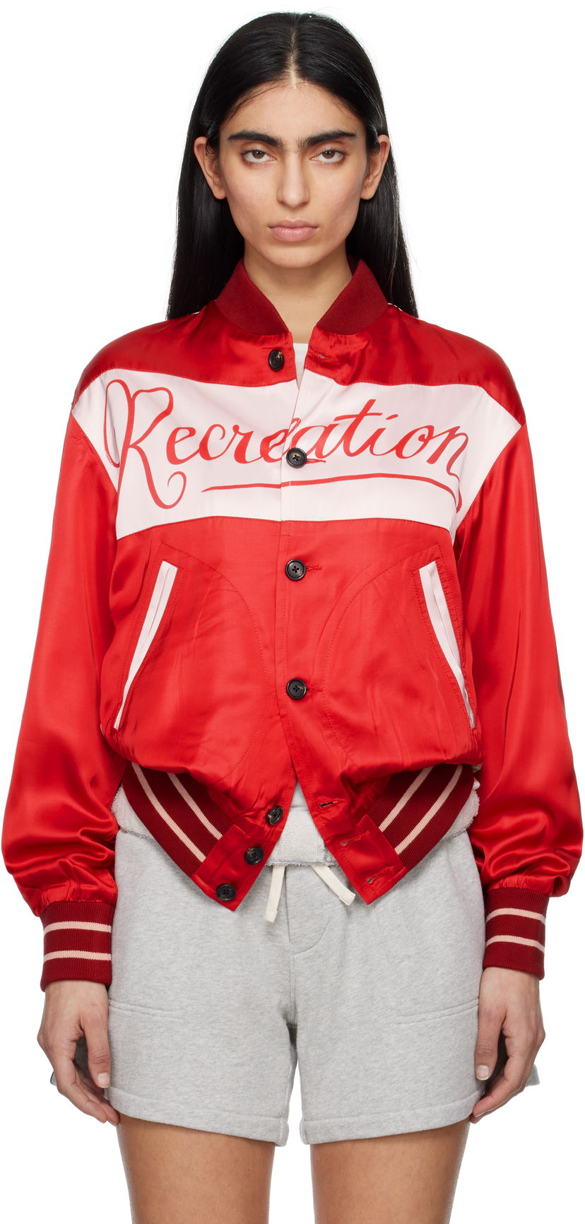 Bomber jakna Bode Bode Postcard Rally Jacket Rdeča | MRS25JA021