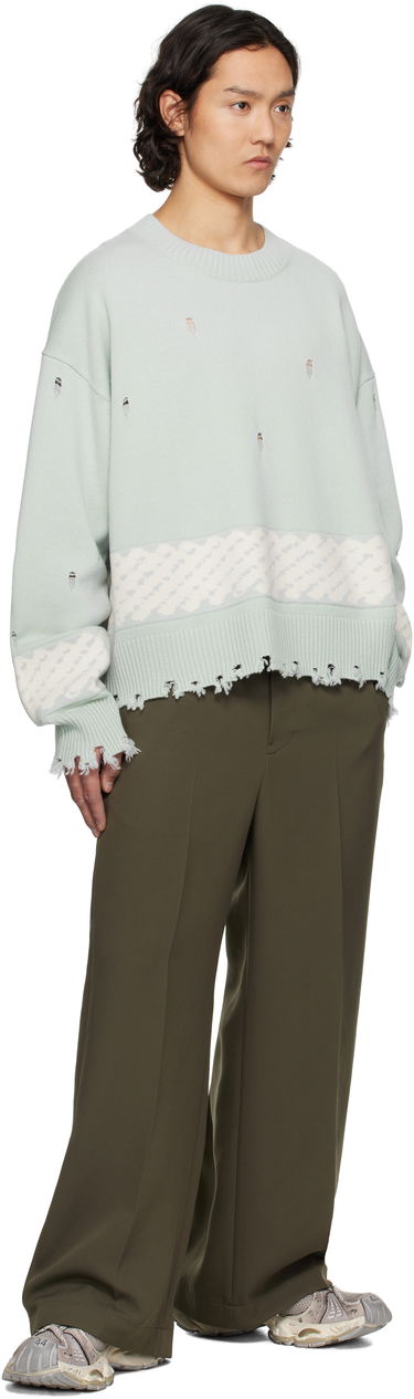 Pleteni pulover Feng Chen Wang Feng Chen Wang Ripped Jacquard Sweater Zelena | FUS19KT07, 3