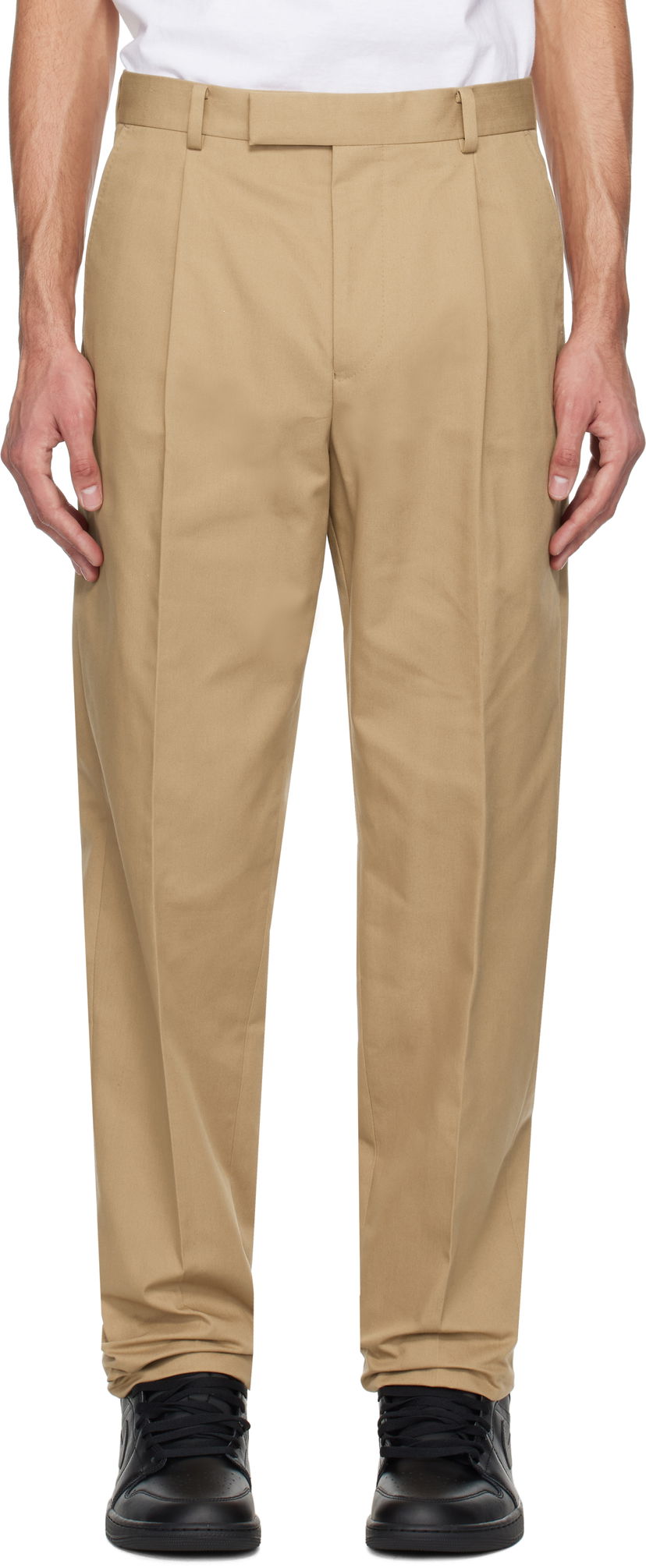 Hlače WACKO MARIA WACKO MARIA Pleated Trousers Bež | 25SSE-WMP-TR01