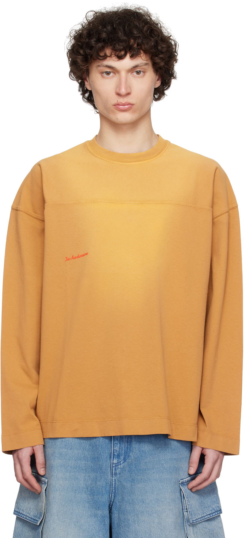 Pleteni pulover JW Anderson JW Anderson Long Sleeve T-Shirt Rumena | JT0290-PG1800
