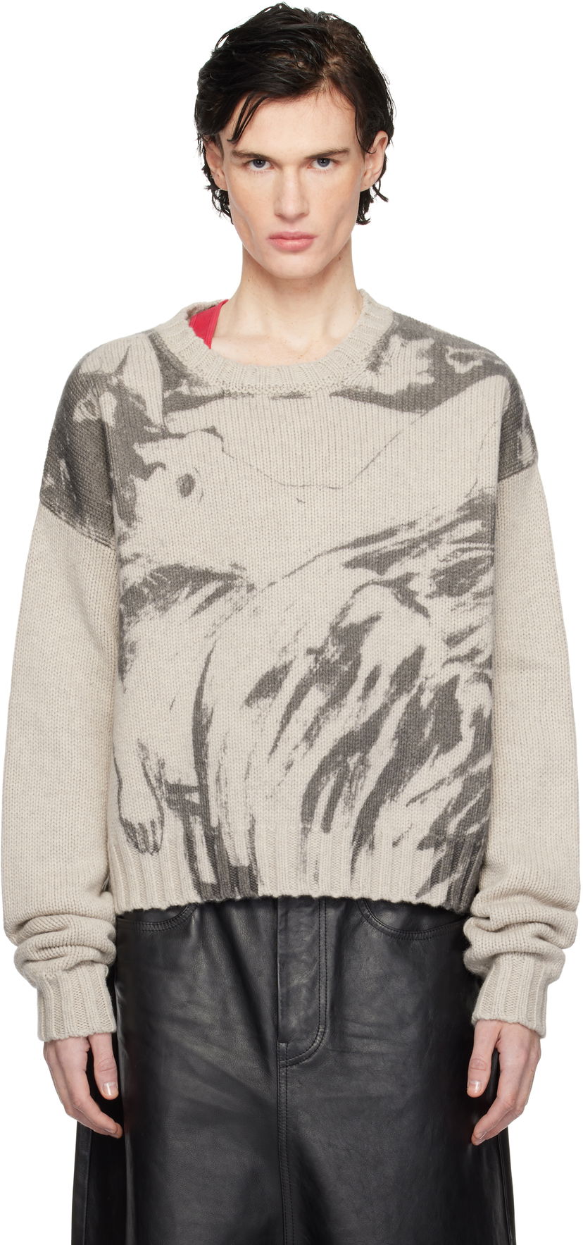 Pleteni pulover Enfants Riches Déprimés 'Past in Vain' Printed Sweater Siva | 080-227
