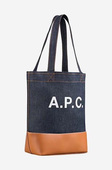 Nahrbtniki in torbe A.P.C. Navy & Tan Small Axel Tote Črna | CODDP-M61568, 3