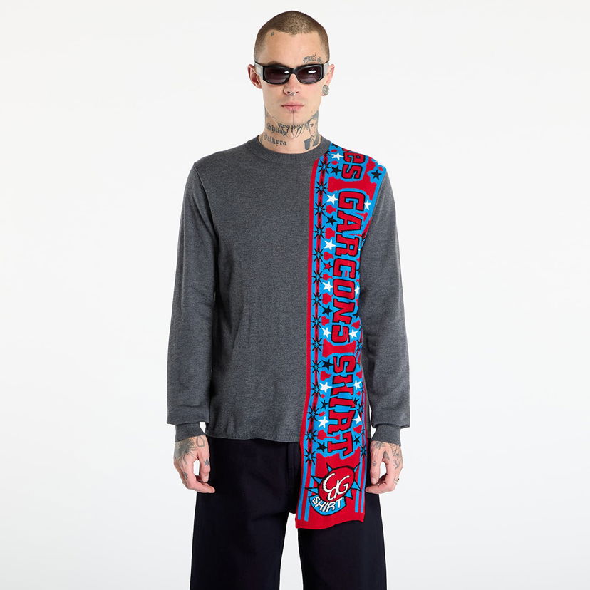 Pleteni pulover Comme des Garçons Comme des Garçons SHIRT Soccer Scarf Knitted Sweater Večbarvna | FP-N004-W25 Grey