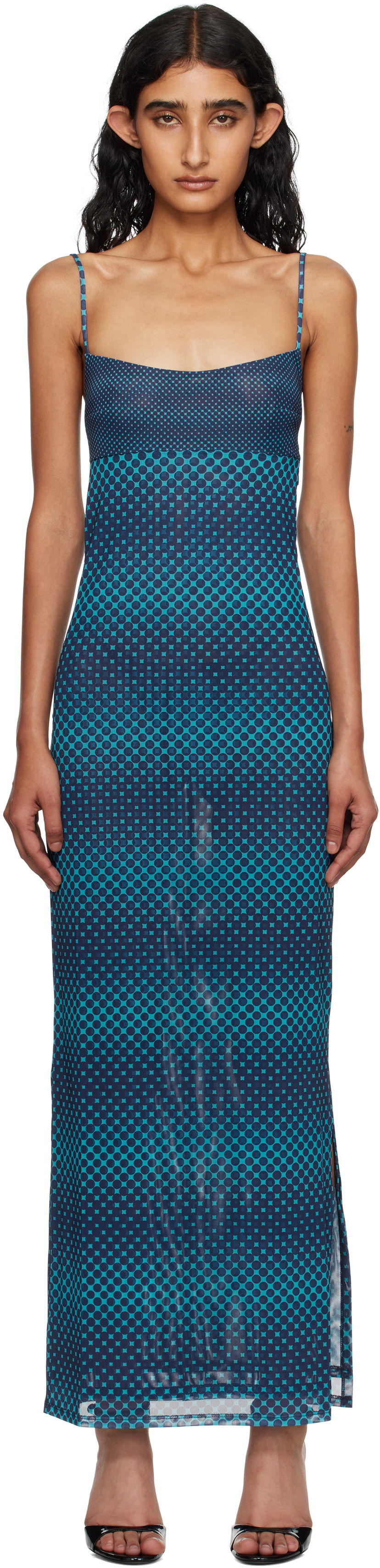 Obleke Miaou Miaou Thais Maxi Dress Modra | 5019PM1WRP