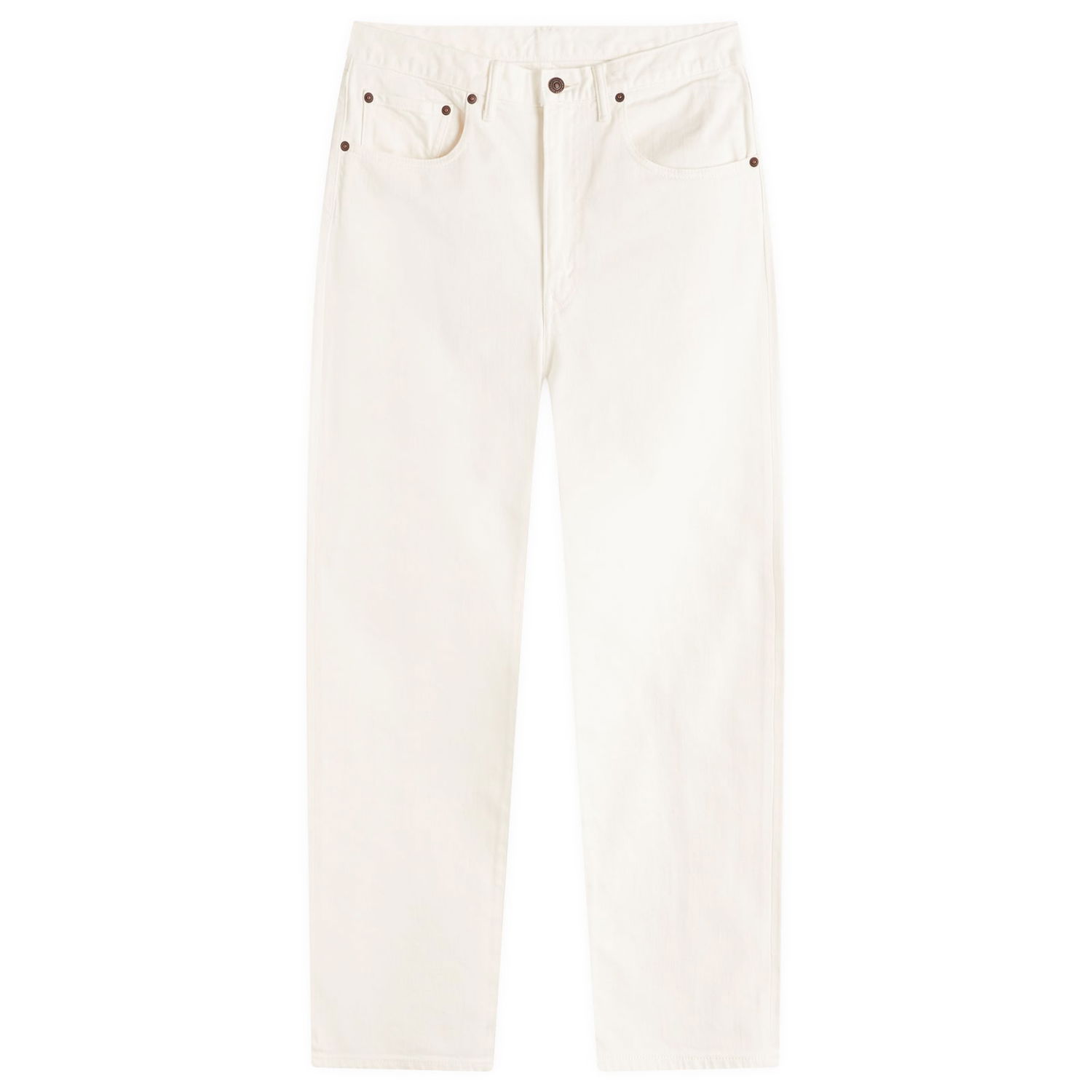 Kavbojke BEAMS Beams Plus 5 Pocket Denim Jeans, Size Large Bela | 3821-0004-791-01, 0