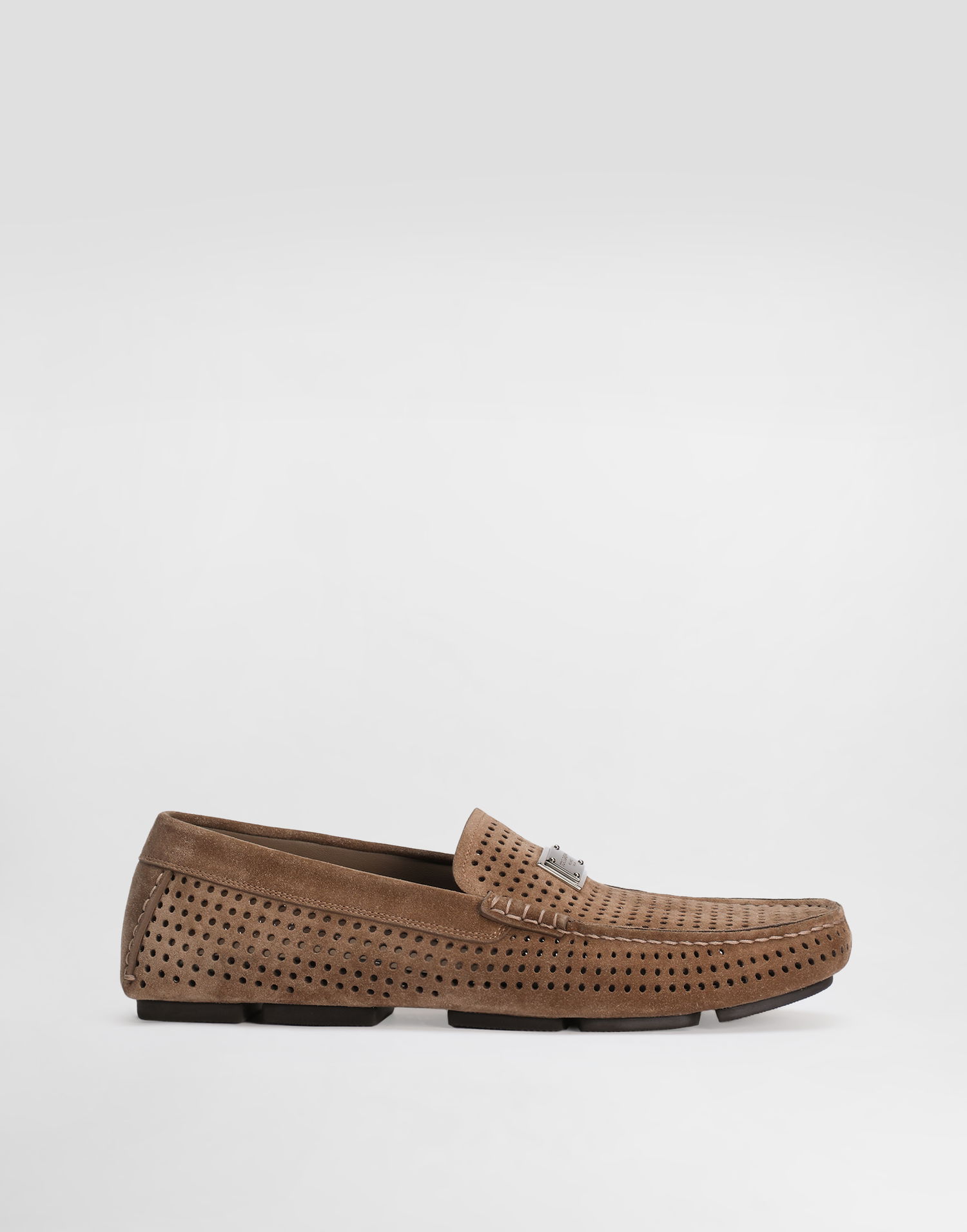 Modni dodatki Dolce & Gabbana Dolce & Gabbana DG Driver Perforated Split Calfskin Loafers Rjava | A50713AE00380024, 0
