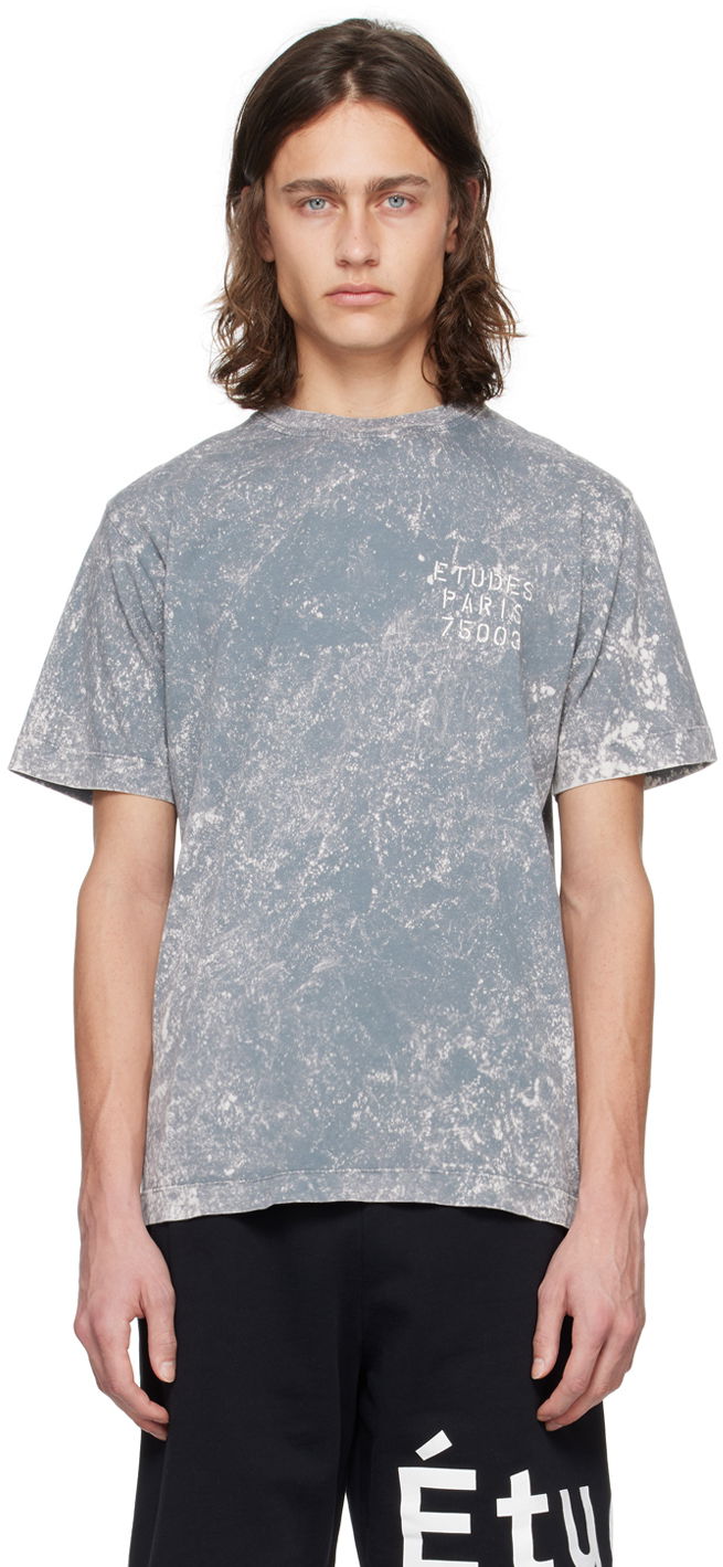 Majica Études Wonder Small Stencil T-Shirt Modra | E24MM103A00883