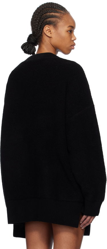 Pleteni pulover We11done We11done Pierced Oversized Cashmere Cardigan Črna | WD-KC0-25-673-W-BK, 2