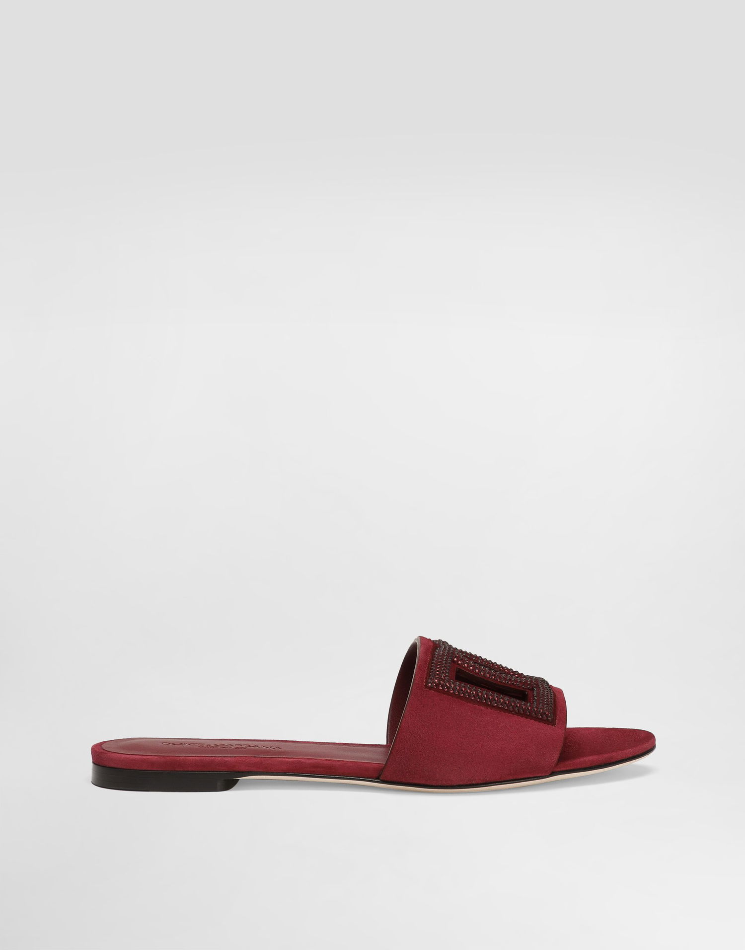Modni dodatki Dolce & Gabbana Dolce & Gabbana Suede Rhinestone Slides Bordo | CQ0666AV1488G305, 0