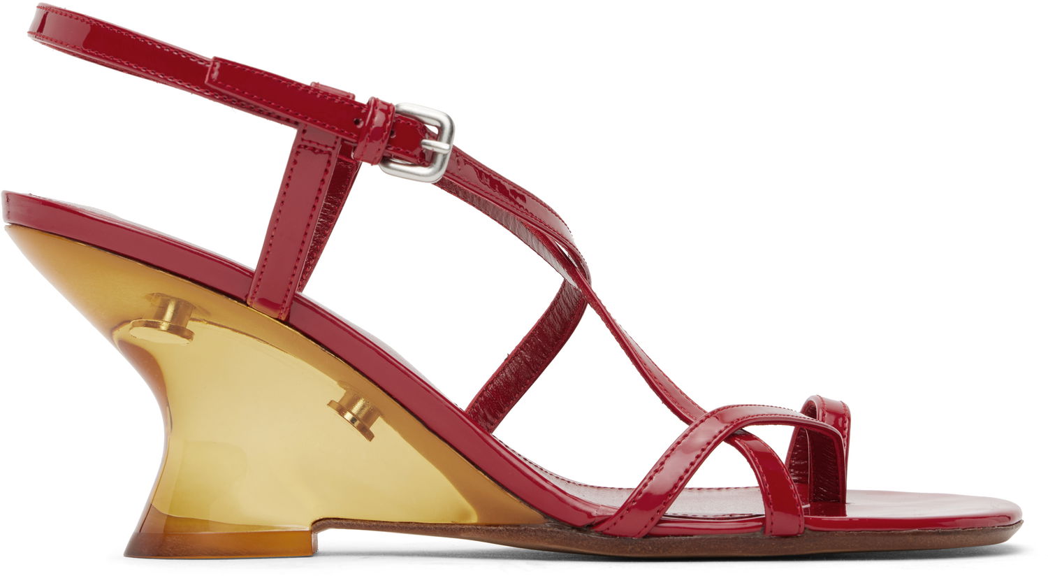 Nega čevljev Dries Van Noten Dries Van Noten Patent Leather Heeled Sandals Rdeča | WS251-1644-189, 0