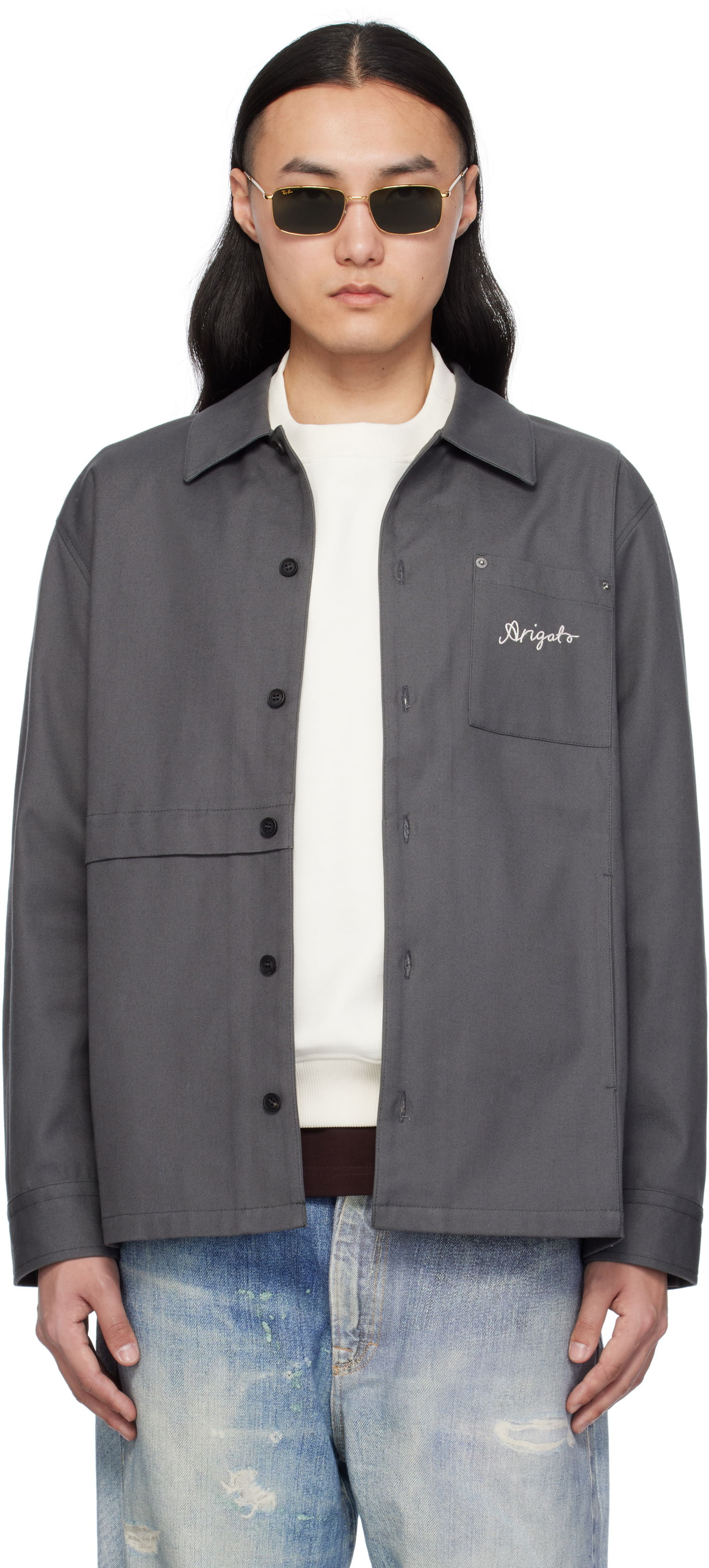 Srajce AXEL ARIGATO Axel Arigato Rowe Canvas Overshirt Siva | A2917002, 0